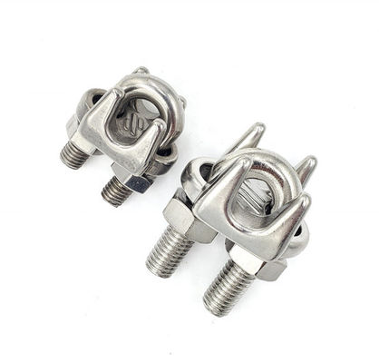 गुणवत्ता  DIN 741 Drop Forged Stainless Steel Wire Rope Clamp For Cable End Connections कारखाना