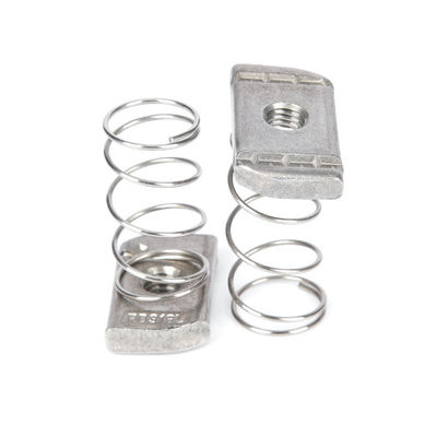 गुणवत्ता  Stainless Steel Spring Channel Nuts Precision Machined Galvanized/Zinc/Nickel Plated Chamfered Edges for Mining Application कारखाना